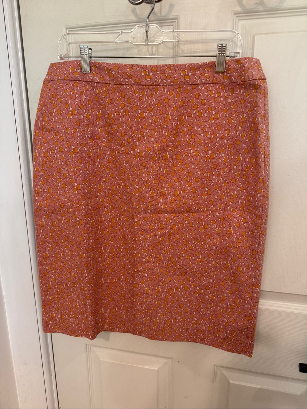 Talbots Coral-Pink Printed Pencil Skirt